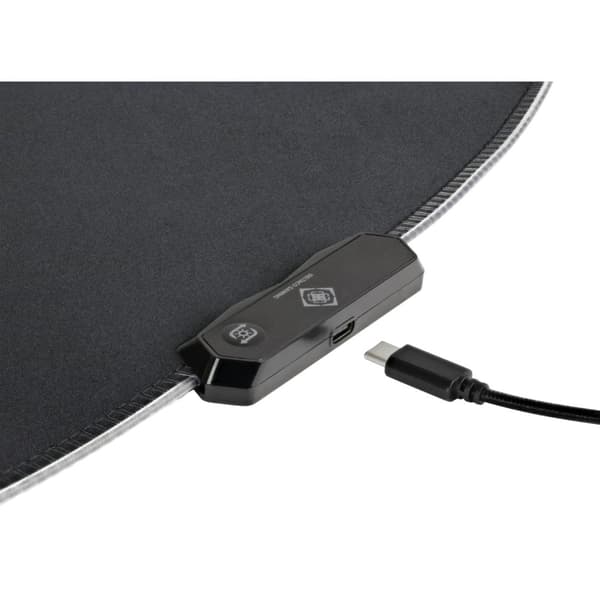 DFP430 RGB gaming golvmatta, USB-C, 1100x1100x3mm, svart/RGB