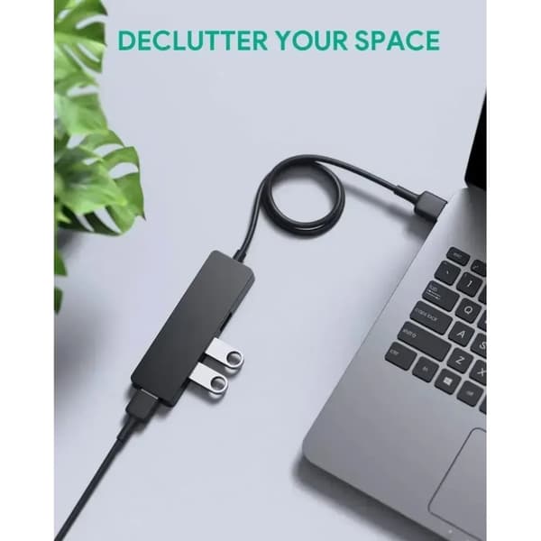 SiGN USB-A Hubb, 4xUSB-A 3.0 - Svart
