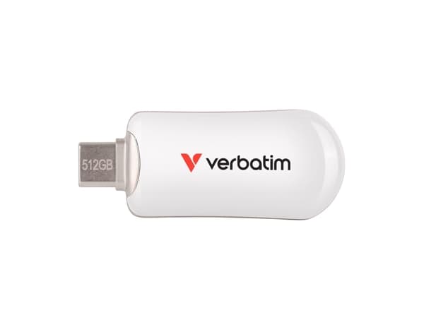 Verbatim 30231, 512 GB, USB Type-C, 3.2 Gen 1 (3.1 Gen 1), 100 MB/s, Uten lokk, Hvit Hvit