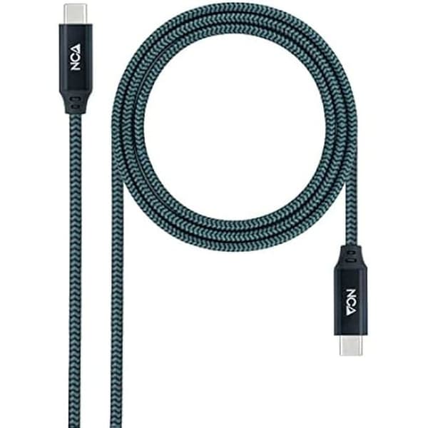 USB 3.2 Gen2x2 20Gbps 5A/100W 4K/60Hz USB-C/M-USB-C/M-kabel - NANOKABEL - Grå/svart - 1,5 m