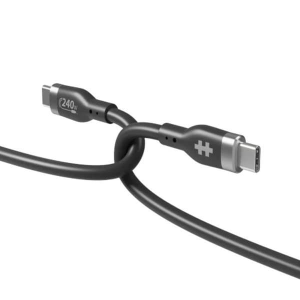 USB-C-laddningskabel - HYPER - 1 m - Svart - Kompatibel med USB-C-enheter