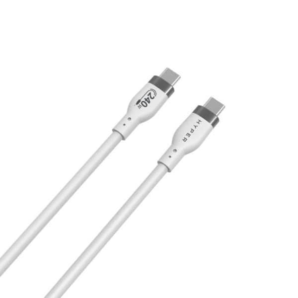 USB-C laddningskabel - HYPER - 2 m - Vit - USB-C kompatibilitet - USB-C gränssnitt