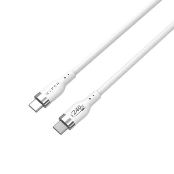 USB-C laddningskabel - HYPER - 2 m - Vit - USB-C kompatibilitet - USB-C gränssnitt