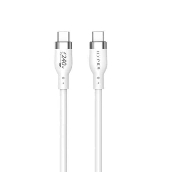 USB-C laddningskabel - HYPER - 2 m - Vit - USB-C kompatibilitet - USB-C gränssnitt
