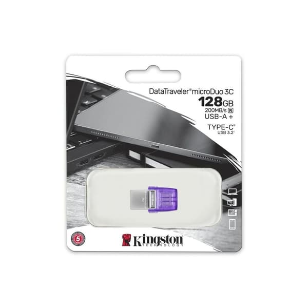 USB-tikku Kingston microDuo 3C Purppura 128 GB (1 osaa)