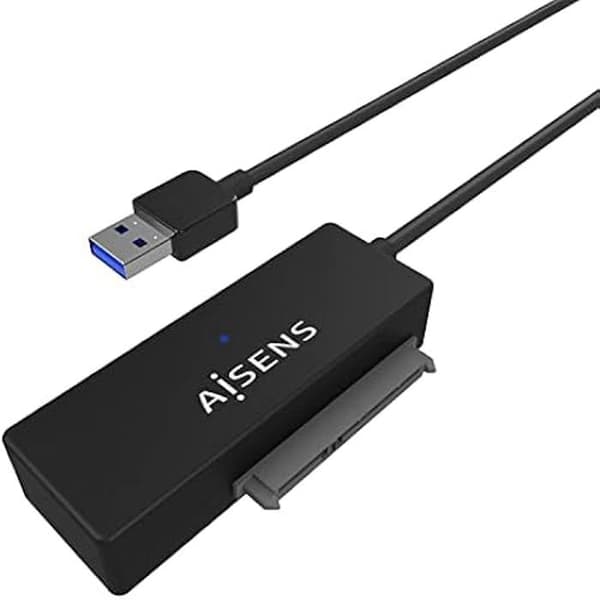 AISENS ASE-35A01B Adapter för 2,5"/3,5" SATA-hårddisk till USB-A 2.0/3.0/3.1 GEN1 - Svart