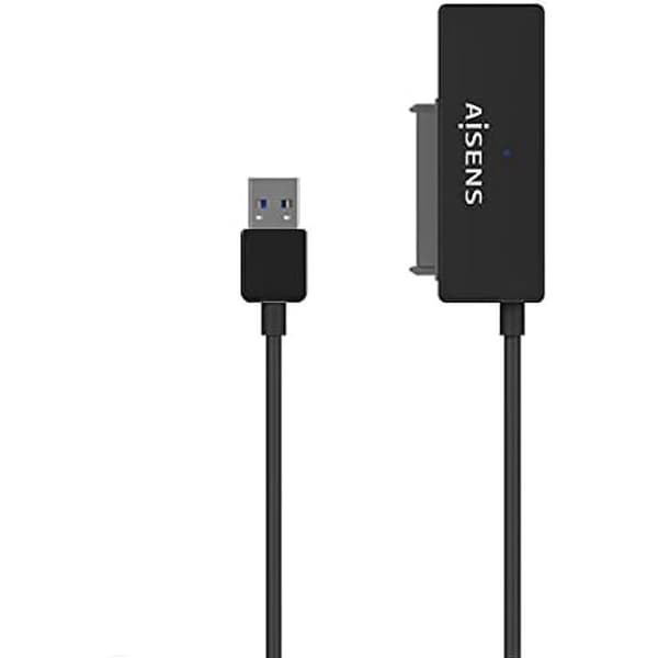 AISENS ASE-35A01B Adapter för 2,5"/3,5" SATA-hårddisk till USB-A 2.0/3.0/3.1 GEN1 - Svart Svart