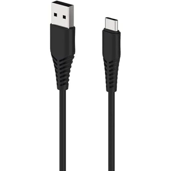 USB Type-C laddningskabel - 2GO - 100 cm - Svart - Synchronisering - Förstärkt