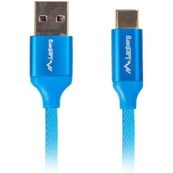 USB-kabel - LANBERG - CA-USBO-22CU-0010-BL - 1 m - USB 2.0 - USB C och A - Snabbladdning 3.0