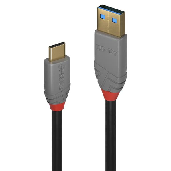 USB 3.2 Typ A till C-kabel - LINDY - Anthra Line - 10Gbit/s - 5A - PD