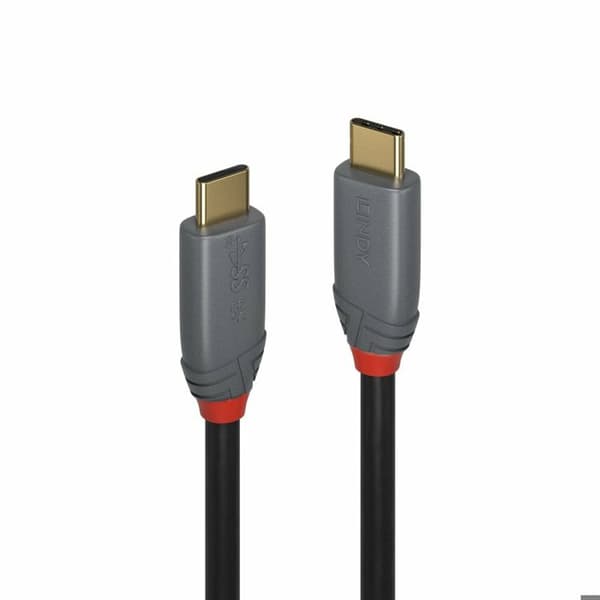 USB 3.2 typ C-kabel - LINDY - 2m - 20 Gbit/s - 5A - Strömförsörjning