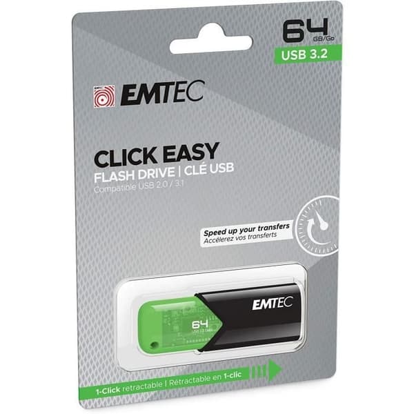 USB-nyckel - EMTEC - B110 - 64GB - USB 3.0 - Läshastighet 20MB/s - Grön färg