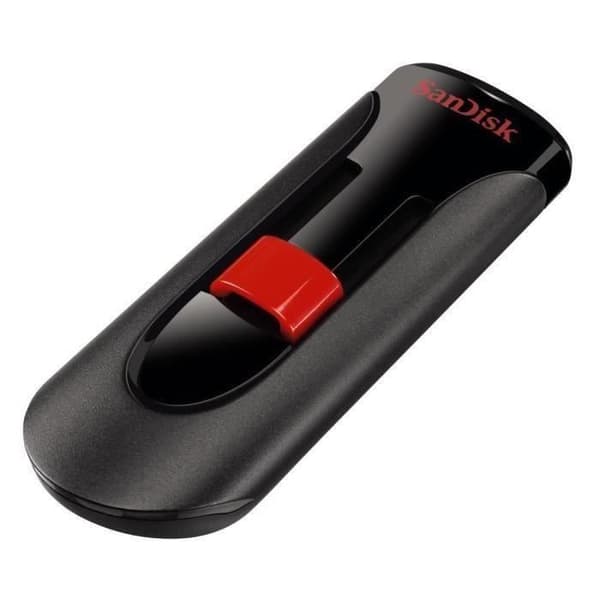 SANDISK Cruzer Glide USB-minne - 64Gb - 2.0 - Svart / Röd Svart, Röd