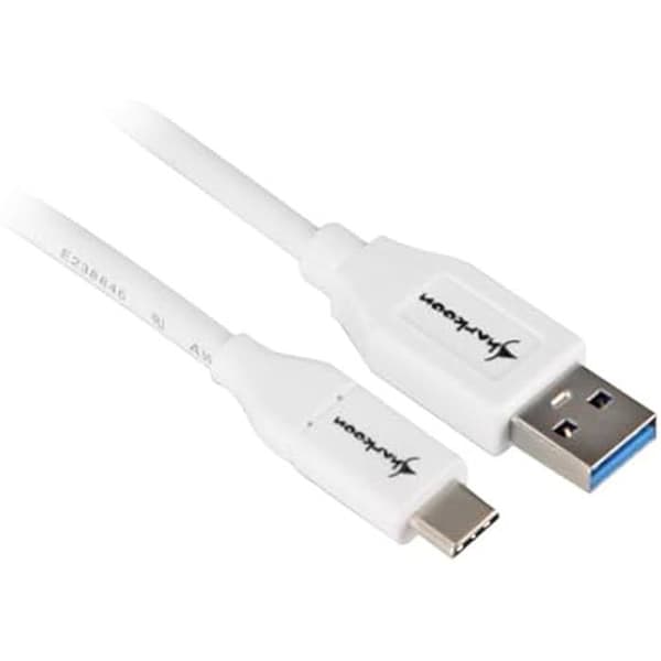 USB 3.1-kabel - SHARKOON - A-C - 1,0 m - Vit färg