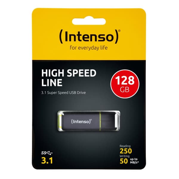 MEMORY DRIVE FLASH USB3.1/128GB 3537491 INTENSO Sort, Gult