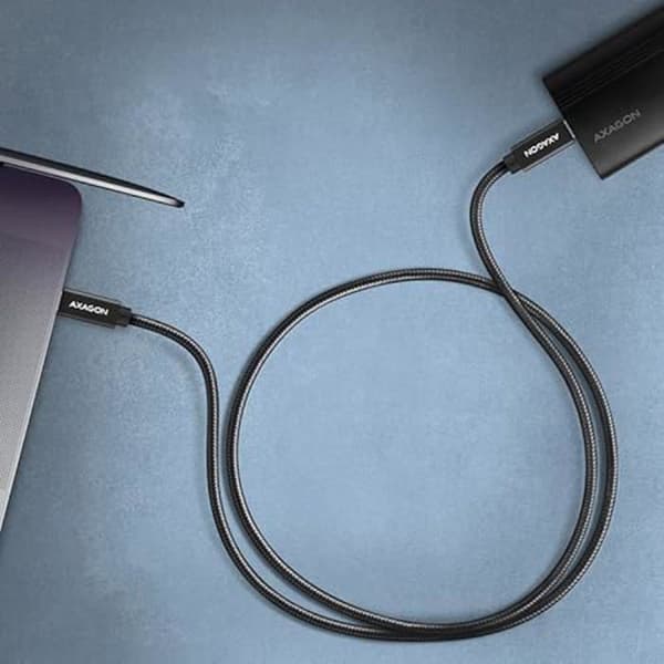 USB-C 3.2 Gen 2-kabel - AXAGON - BUCM32-CM10AB - Svart - 1 m - Hög hastighet