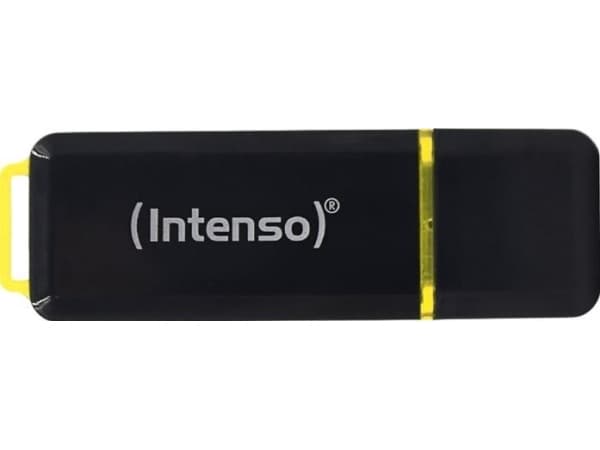 Intenso High Speed Line, 64 GB, USB A-tyyppi, 3.2 Gen 1 (3.1 Gen 1), 250 MB/s, Suojus, Musta, Keltainen