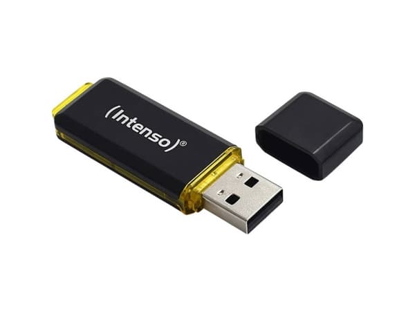Intenso High Speed Line, 64 GB, USB A-tyyppi, 3.2 Gen 1 (3.1 Gen 1), 250 MB/s, Suojus, Musta, Keltainen