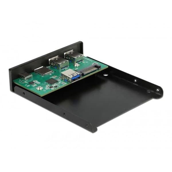 Frampanel - DELOCK - 3,5" USB 3.2 GEN 1 - 1 x USB Type-C™ - 2 x USB Type-A - SD och Micro SD