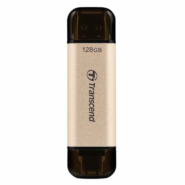 USB-minne - Transcend - JetFlash 930C - 128 Go - USB-C / USB-A - Kompatibel med Smartphones och PC Guld