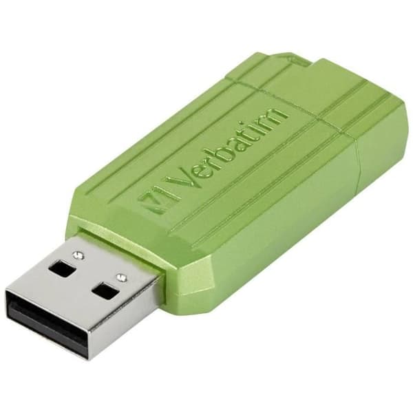 USB-nyckel - VERBATIM - PINSTRIPE - 128 GB - Vit - USB 2.0 Grön