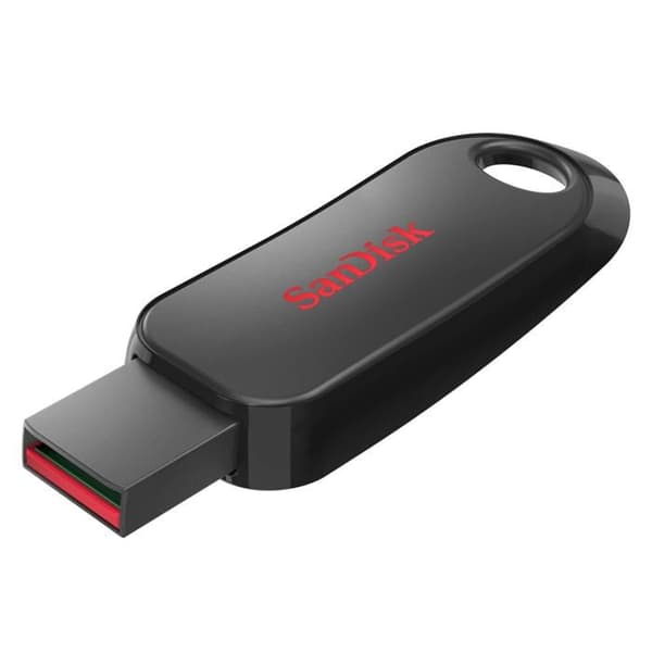 USB-nyckel - SANDISK - Cruzer Snap 128GB - USB 2.0 - Läshastighet 150 MB/s - Svart Svart