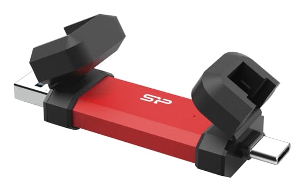 Silicon Power DS72, 250 GB, USB Type-A / USB Type-C, 3.2 Gen 2 (3.1 Gen 2), Med lokk, 15,6 g, Rød
