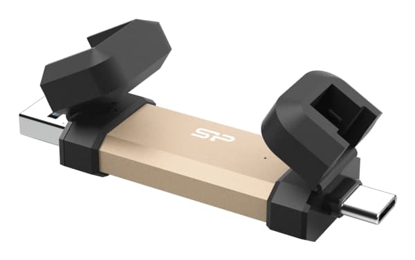 Silicon Power DS72, 500 GB, USB Type-A / USB Type-C, 3.2 Gen 2 (3.1 Gen 2), Keps, 15,6 g, Guld