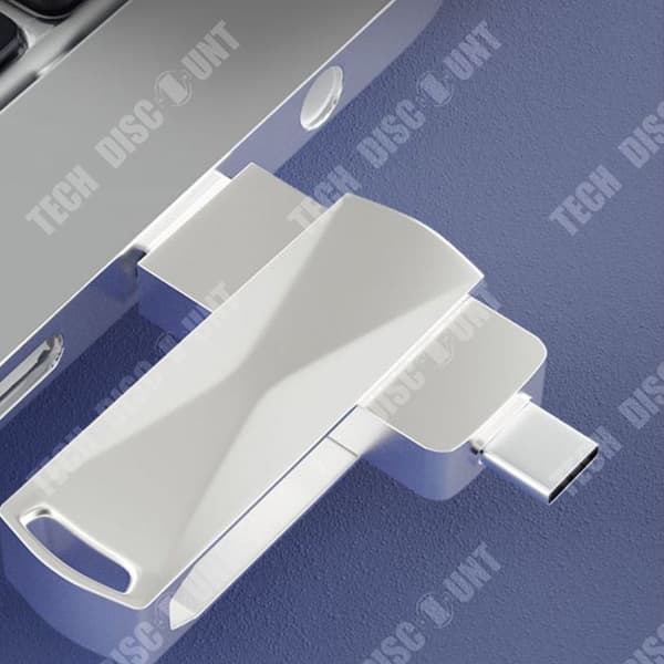 TD® High Capacity 128 GB Hi-Speed 3.0 USB-minne Snygg och tålig silvermetallkropp för smartphones, surfplattor och PC