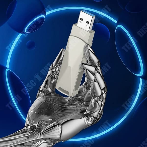 TD® High Capacity 128 GB Hi-Speed 3.0 USB-minne Snygg och tålig silvermetallkropp för smartphones, surfplattor och PC