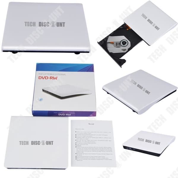DVD-brännare - TD - Universal - USB 3.0 - Vit - 8X CD/DVD