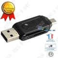 Miniatyrbild 1 av 4: TD® 2 in 1 Micro USB OTG USB Flash Drive Adapter - Micro SD Minneskortläsare - Datakort Adapter Svart