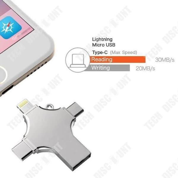 Bärbar dator mobiltelefon disk U mobiltelefon 4-i-1 typ-c multifunktion hög hastighet 3.0 minne 64G