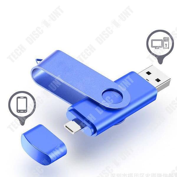 TD® High Capacity 64GB Hi-Speed 3.0 USB-minne Snygg och tålig blå metallkropp Lämplig för surfplattor, PC, etc.