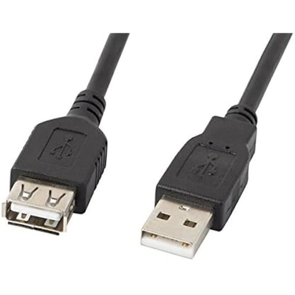 USB 2.0 A hane till A hona - LANBERG - Modell 0030 - Svart - 3 m - Överföring 480 Mo/s