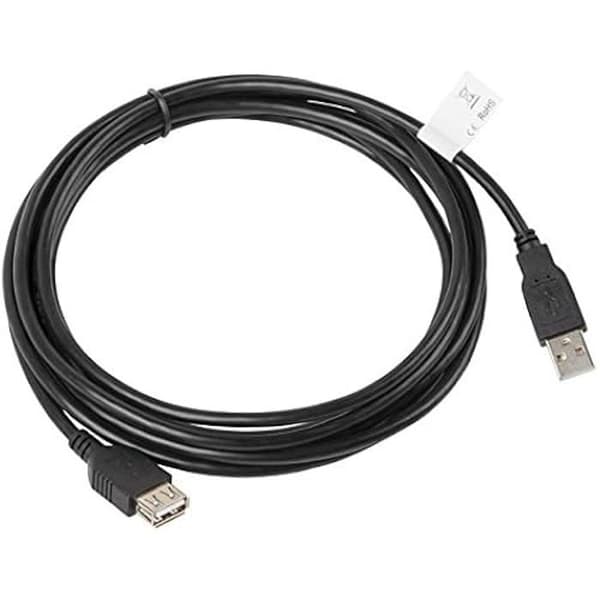 USB 2.0 A hane till A hona - LANBERG - Modell 0030 - Svart - 3 m - Överföring 480 Mo/s