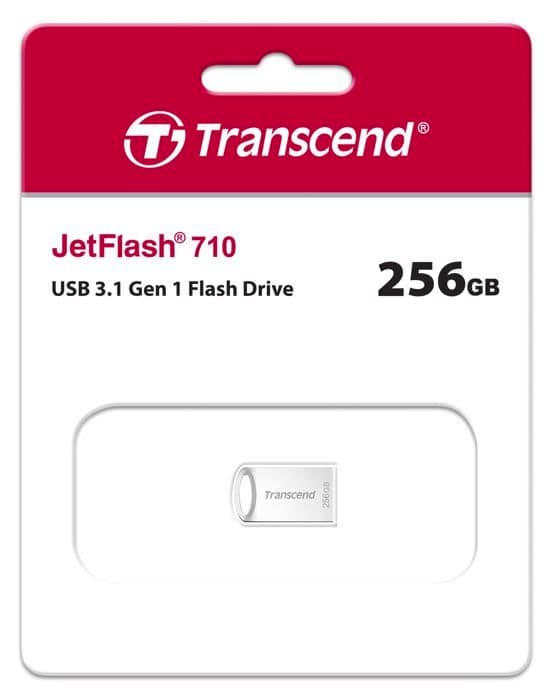 USB-minne - TRANSCEND - JetFlash JF710 - 256 Go - USB 3.1 Gen 1 - Silver