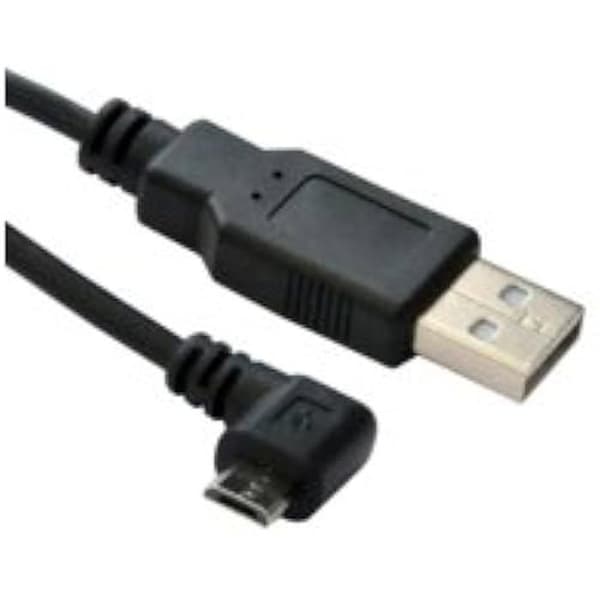 USB-kabel - MICROCONNECT - Micro USB typ B (M) vinklad till USB (M) - 1,8 m - Svart - USB 2.0
