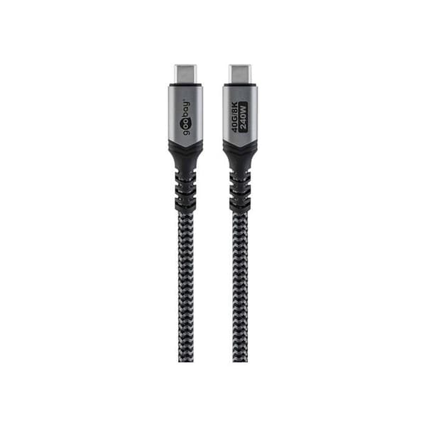 USB-kabel - GOOBAY - Snabbladdningskabel USB-C 240W - 40 Gbit - Kompatibel med HDR10 - Flexibel och mjuk