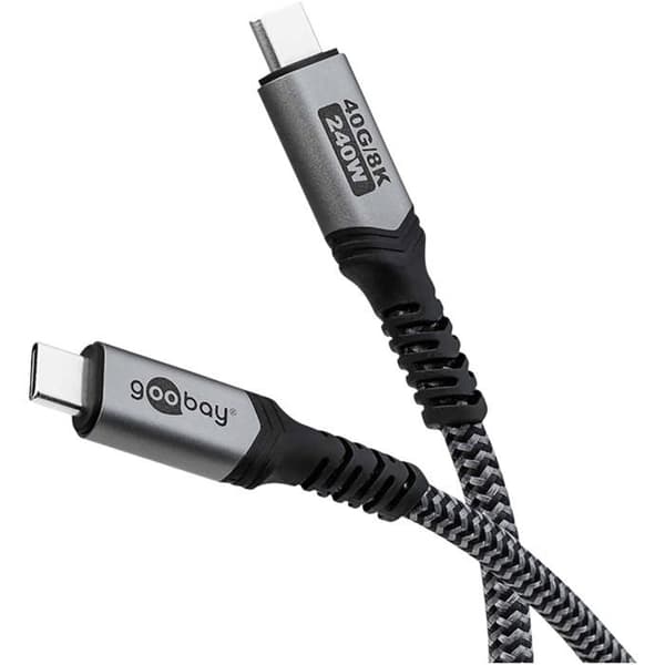 USB-kabel - GOOBAY - Snabbladdningskabel USB-C 240W - 40 Gbit - Kompatibel med HDR10 - Flexibel och mjuk