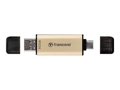 Transcend JetFlash 930C - USB-flashstasjon - 512 GB - USB 3.2 Gen 1 / USB-C - gull