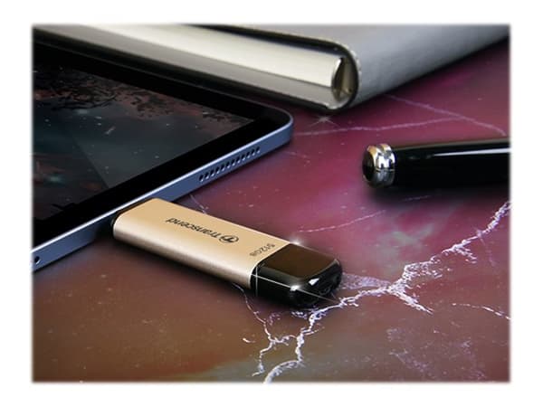 Transcend JetFlash 930C - USB-flashstasjon - 512 GB - USB 3.2 Gen 1 / USB-C - gull