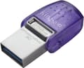 Miniatyrbild 1 av 4: Kingston Technology DataTraveler microDuo 3C, 256 GB, USB Type-A / USB Type-C, 3.2 Gen 1 (3.1 Gen 1), 200 MB/s, Andra, Rostfritt stål, Lila