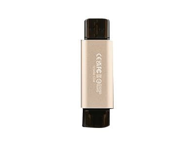 Transcend JetFlash 930C, 128 Gt, USB Type-A / USB Type-C, 3.2 Gen 1 (3.1 Gen 1), 420 Mt/s, Cap, Gold Kulta