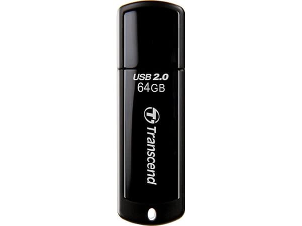 MEMORY DRIVE FLASH USB2 64GB 350 TS64GJF350 TRANSCEND musta