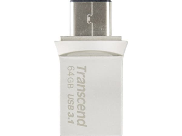 MEMORY DRIVE FLASH USB3 64GB 890 TS64GJF890S TRANSCEND Sort, Sølv