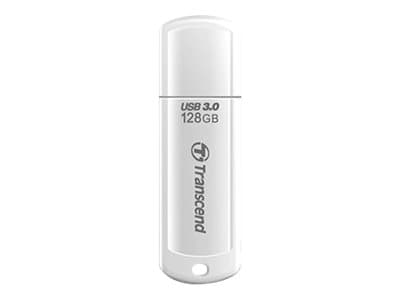 Transcend JetFlash 730 - USB-flashstasjon - 128 GB - USB 3.0 - hvit