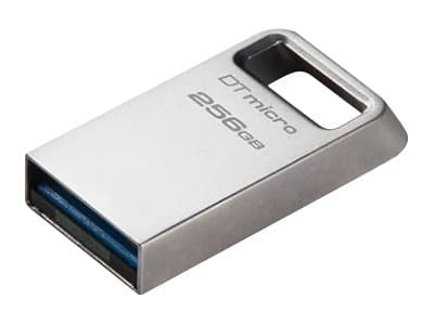 Kingston DataTraveler Micro - USB-flashstasjon - 256 GB - USB 3.2 Gen 1 Sølv