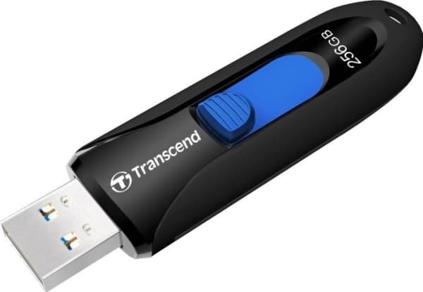 Transcend JetFlash 790, 256 GB, USB Type-A, 3.2 Gen 1 (3.1 Gen 1), Uten lokk, 19 g, Sort Sort