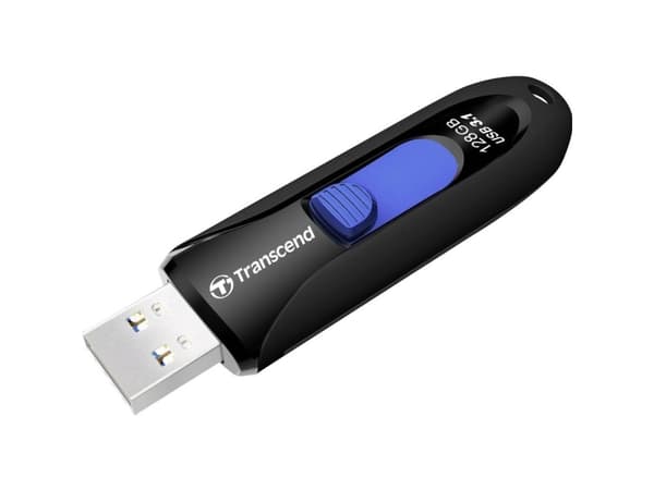 Transcend JetFlash 790 - USB-flashstasjon - 128 GB - USB 3.0 Sort, Blå